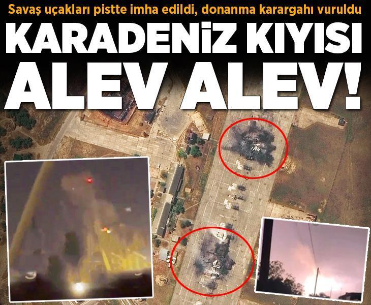 Karadeniz kıyısındaki şehirler patlama! Donanma karargahı vuruldu, hava üssünde savaş uçakları yok edildi